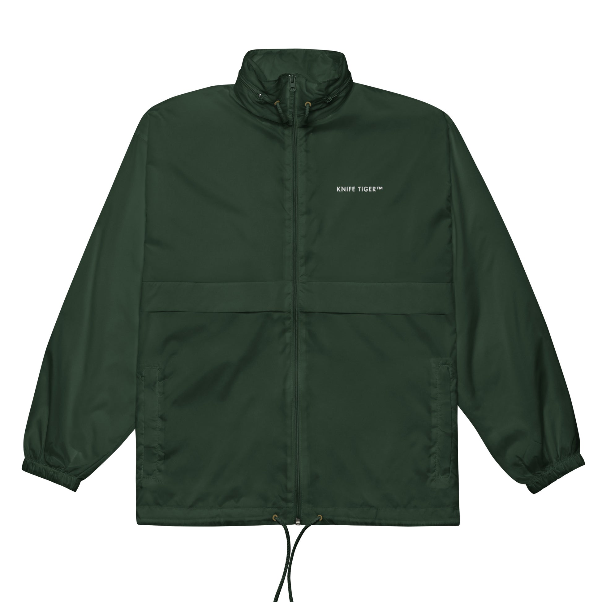 Green chef windbreaker with Knife Tiger embroidered logo on front
